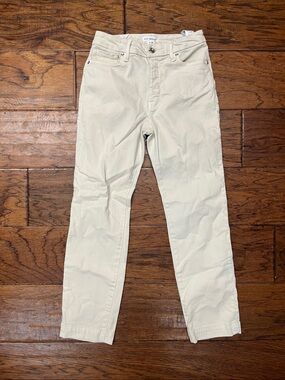 Good American good classic high rise slim fit trouser hem jeans